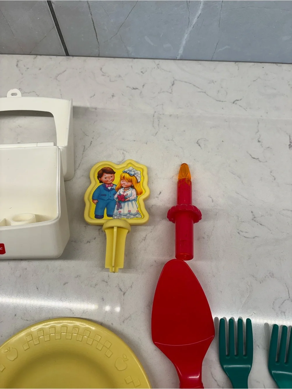 Vintage FISHER PRICE 2-in-1 Musical Cake Replacement Topper Candle Plate 1998